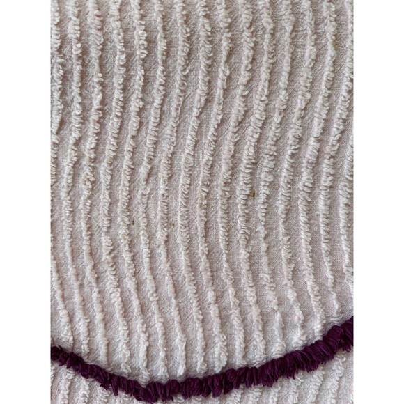 Vintage Chenille Pink Floral Bedspread Flowers Shabby Cottage 79x98 - Picture 7 of 10